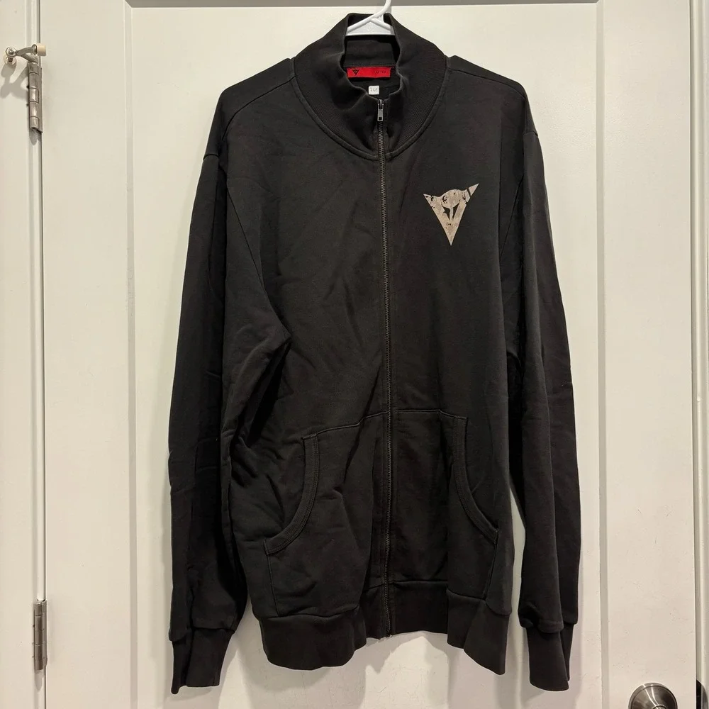 Dainese Motorcycle Full Zip‎ Sweater Black Enjoy Every Road Graphic Jacket XL
